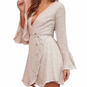 NEW Saints + Secrets Lilia Textured Wrap Dress